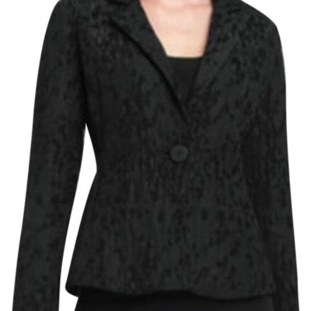 Eileen Fisher water lily Jaquard Chenille Silk Blazer - Picture 5 of 8
